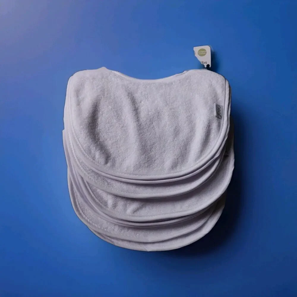 Neat Solutions Cotton Polyester Feeding Baby Bib, 10pk Unisex Bib